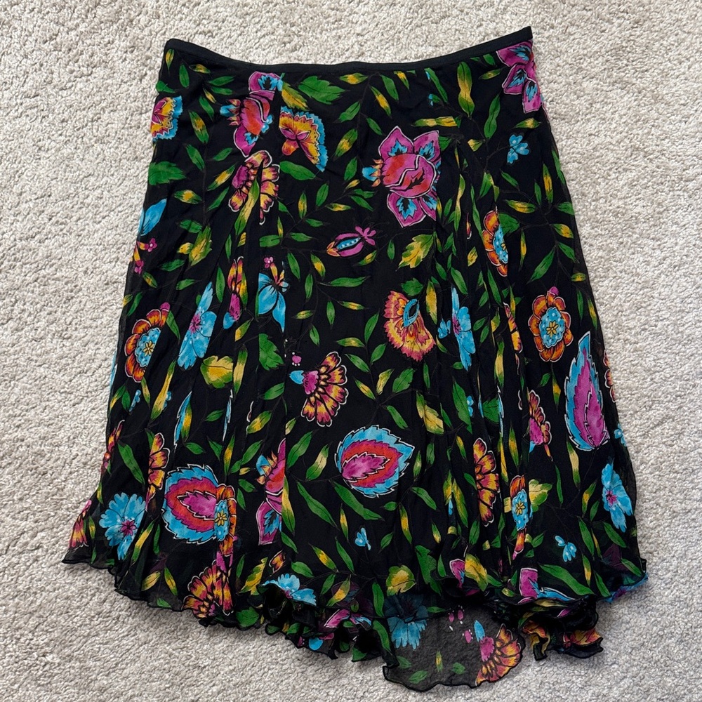 DVF Floral Silk Skirt